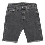LEVI'S Mens Shorts Black Casual Denim M W33 Raw Hemmed Edge 5 Pockets