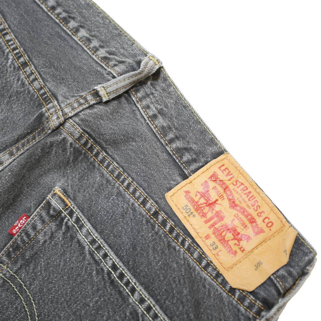 LEVI'S Mens Shorts Black Casual Denim M W33 Raw Hemmed Edge 5 Pockets