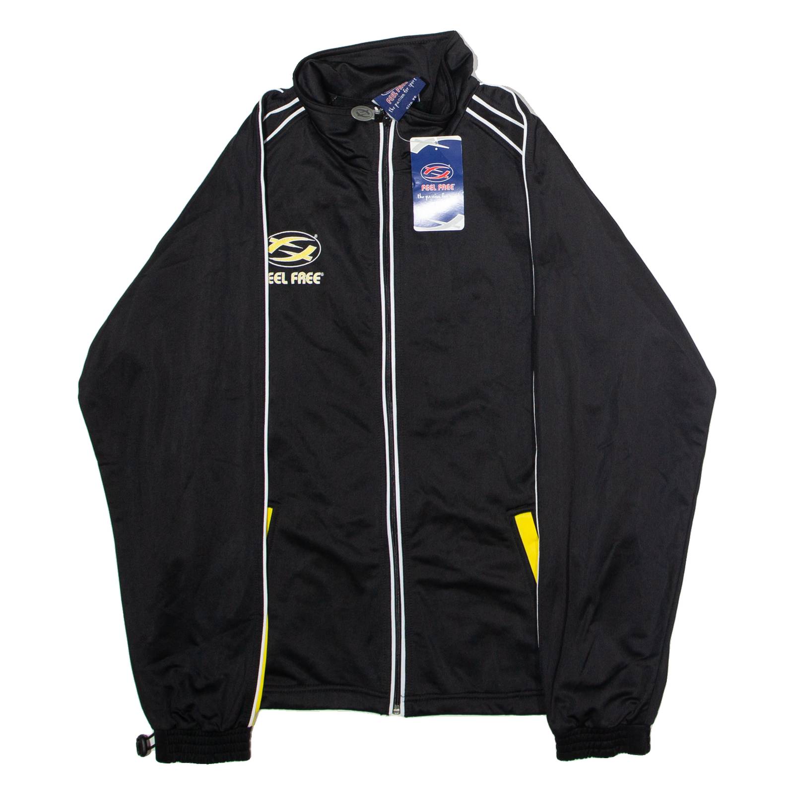 FEEL FREE Mens Track Jacket Black Colourblock XS