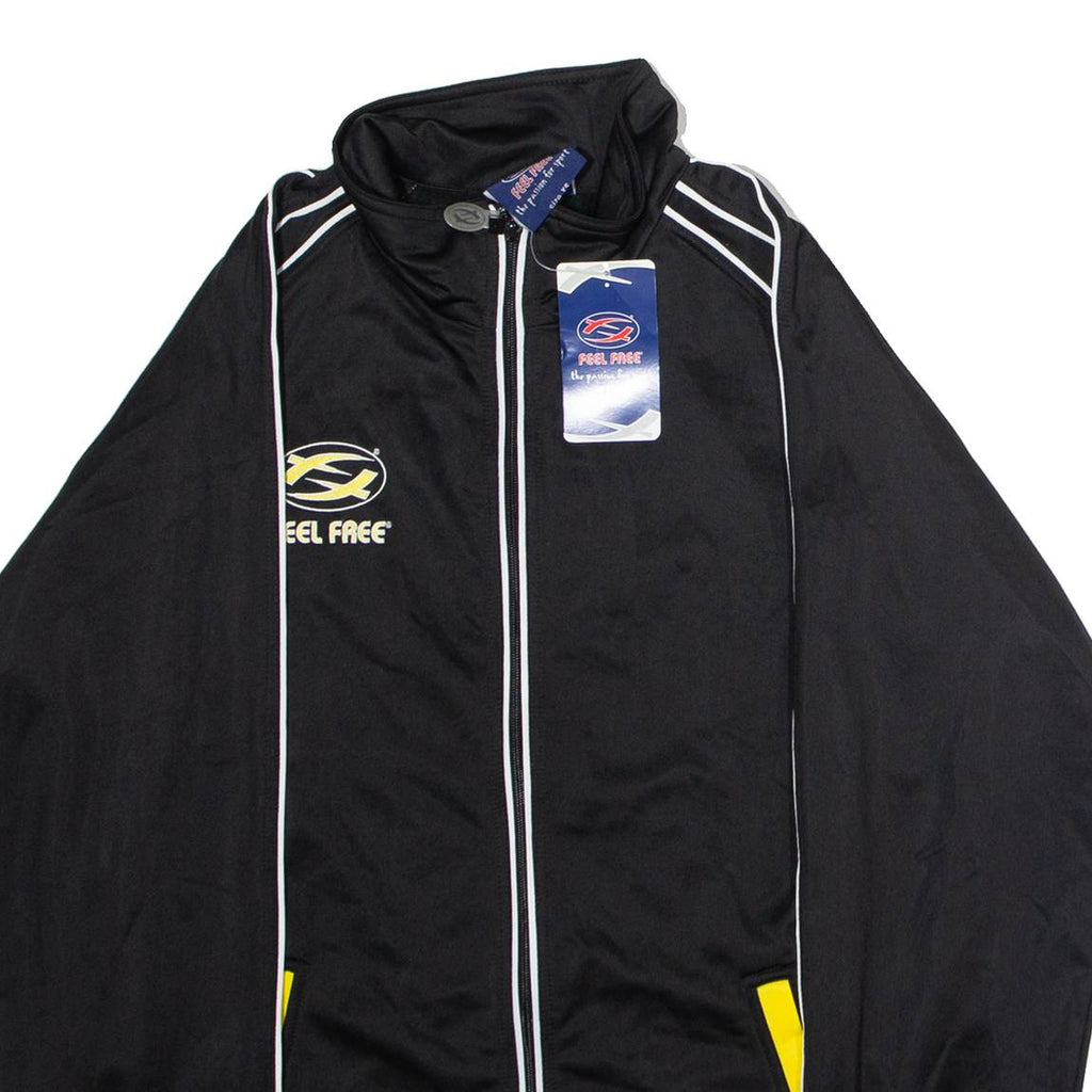 FEEL FREE Mens Track Jacket Black Colourblock XS