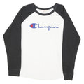 CHAMPION Mens Black & White Graphic Long Sleeve Crew Neck T-Shirt M Cotton Blend