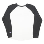 CHAMPION Mens Black & White Graphic Long Sleeve Crew Neck T-Shirt M Cotton Blend