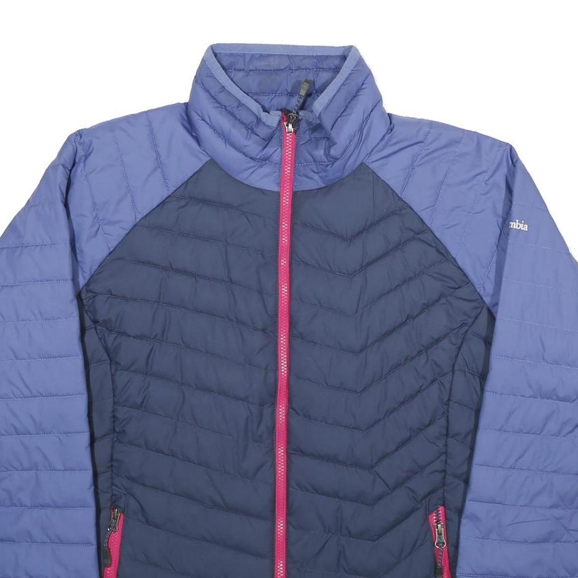 COLUMBIA Womens Blue & Navy Lightweight Zip Jacket XL Polyester Quilted Outdoor