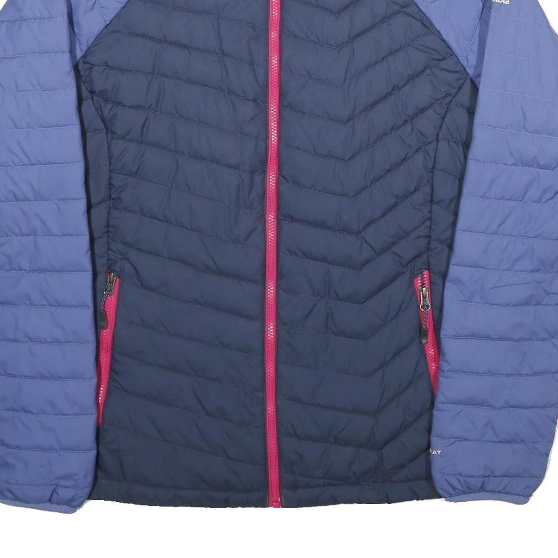 COLUMBIA Womens Blue & Navy Lightweight Zip Jacket XL Polyester Quilted Outdoor