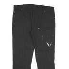 DICKIES Mens Black Regular Straight Denim W40 L32 Workwear Cotton Blend Zip