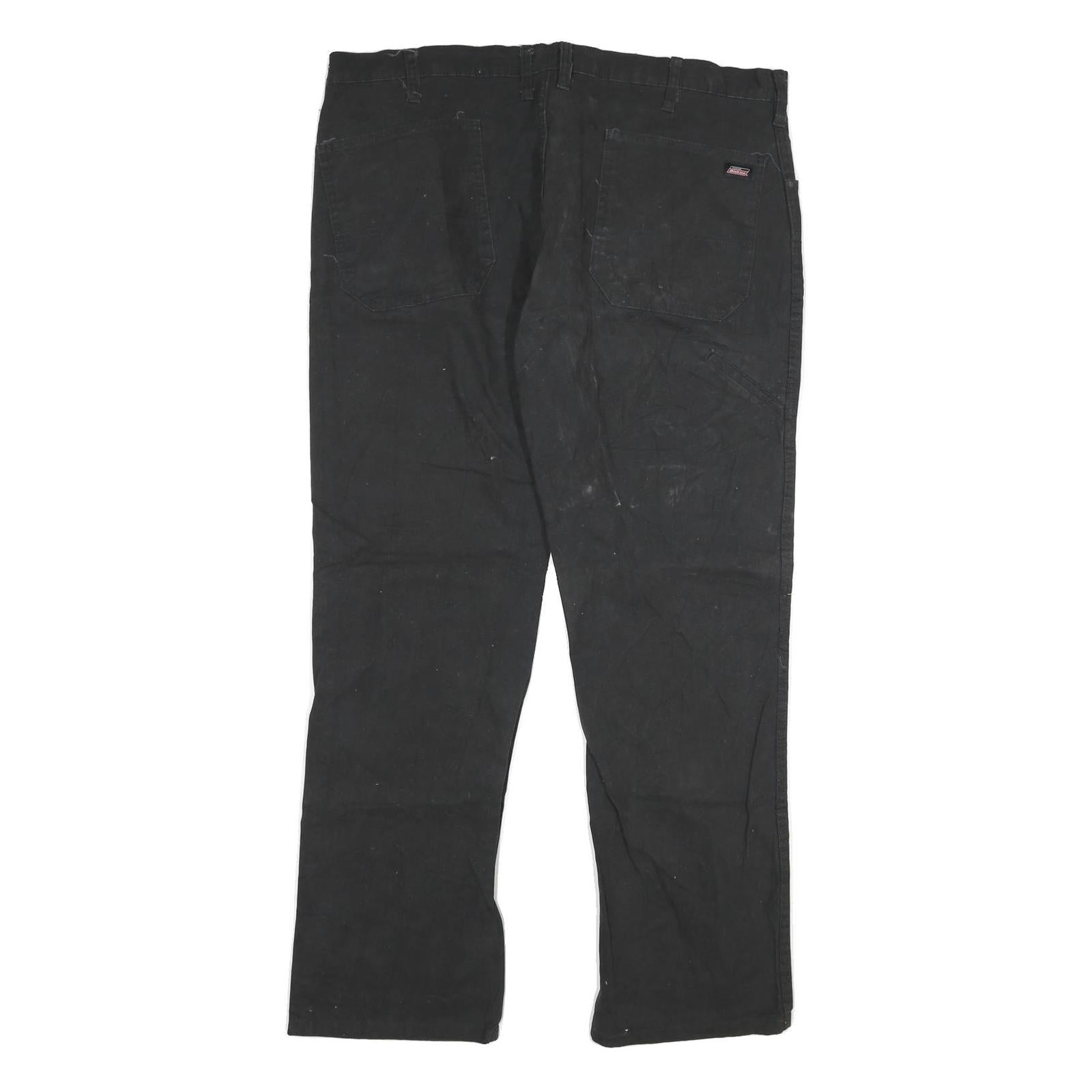 DICKIES Mens Black Regular Straight Denim W40 L32 Workwear Cotton Blend Zip