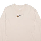 NIKE Womens Beige Long Sleeve Crew Neck T-Shirt L Cotton Blend Casual