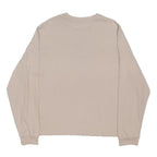 NIKE Womens Beige Long Sleeve Crew Neck T-Shirt L Cotton Blend Casual