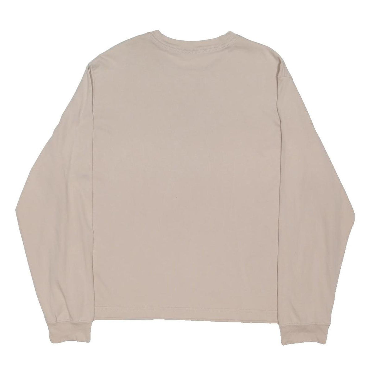 NIKE Womens Beige Long Sleeve Crew Neck T-Shirt L Cotton Blend Casual