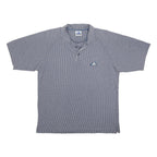 ADIDAS Mens Blue & White Checked Short Sleeve Polo Shirt L Cotton Blend Casual