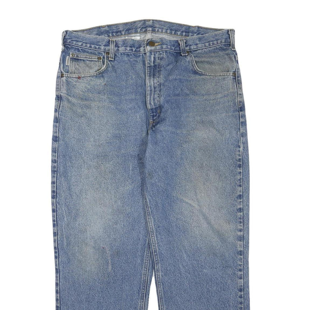 CARHARTT Mens Jeans Blue Regular Straight Denim Light W38 L30 Classic Cotton
