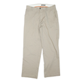 DOCKERS Mens Cotton Beige Regular Straight Trousers W33 L30 Classic Comfort