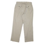 DOCKERS Mens Cotton Beige Regular Straight Trousers W33 L30 Classic Comfort