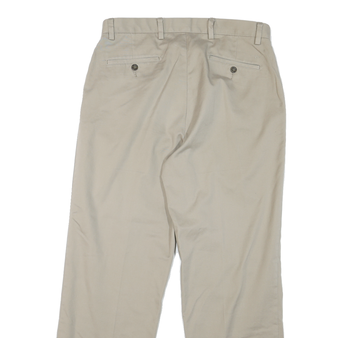 DOCKERS Mens Cotton Beige Regular Straight Trousers W33 L30 Classic Comfort