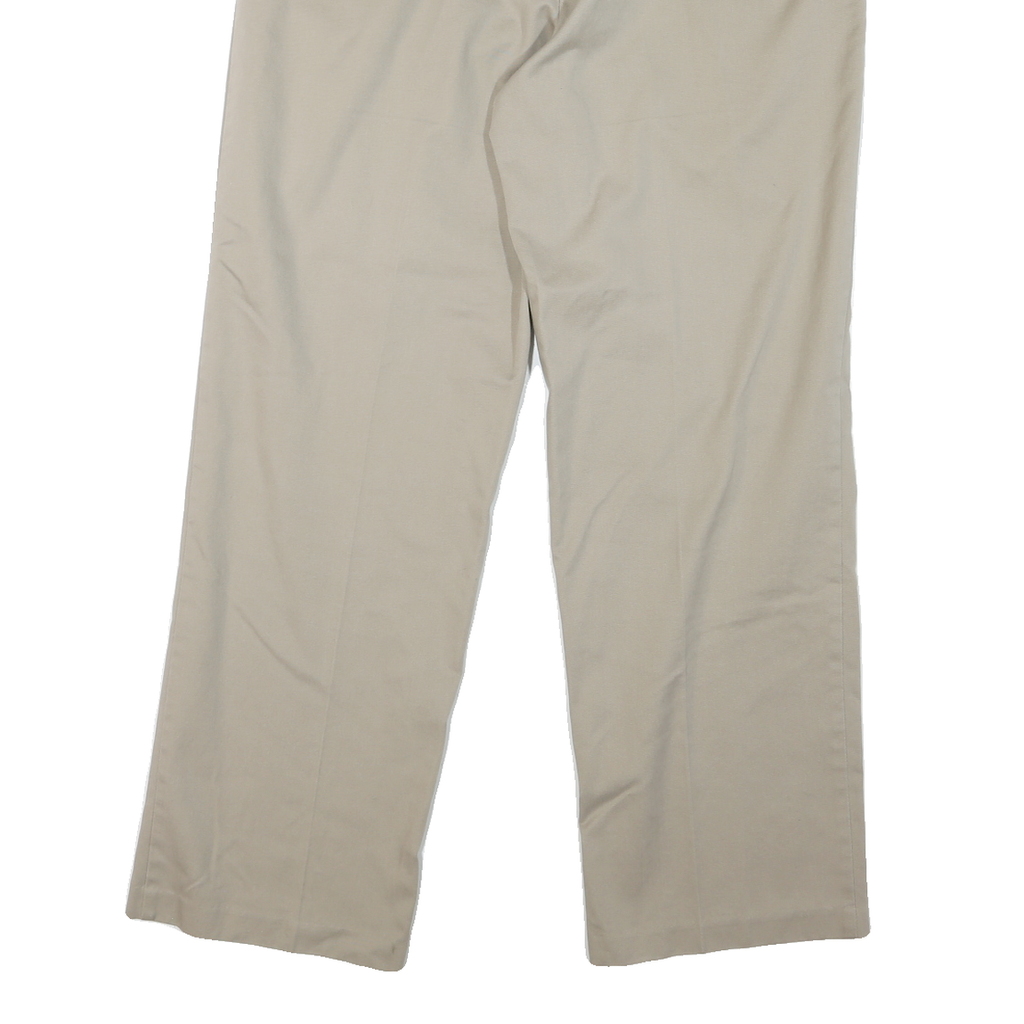 DOCKERS Mens Cotton Beige Regular Straight Trousers W33 L30 Classic Comfort