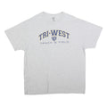 GILDAN Mens Grey Tri-West Track & Field Graphic T-Shirt XL Short Sleeve Crew