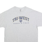 GILDAN Mens Grey Tri-West Track & Field Graphic T-Shirt XL Short Sleeve Crew