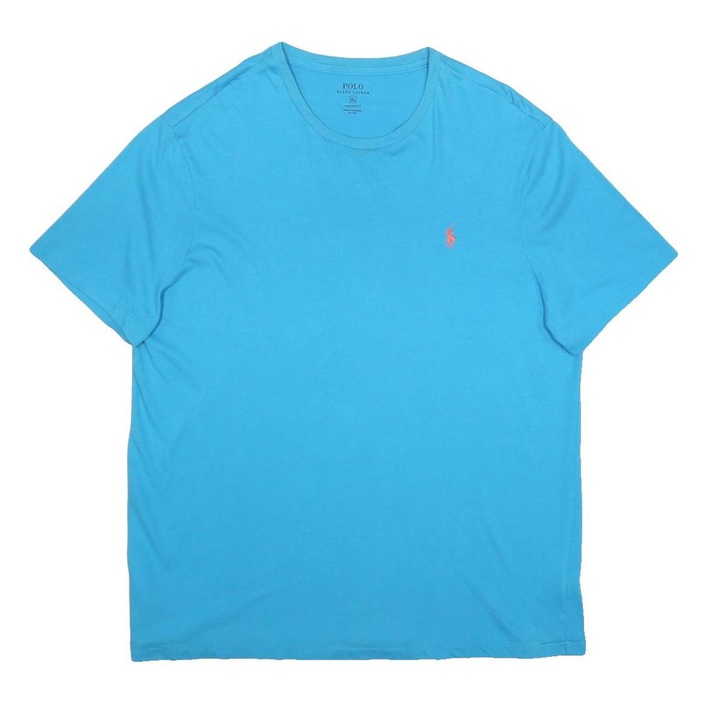POLO RALPH LAUREN Mens Blue Cotton T-Shirt XL Short Sleeve Crew Neck Classic Fit