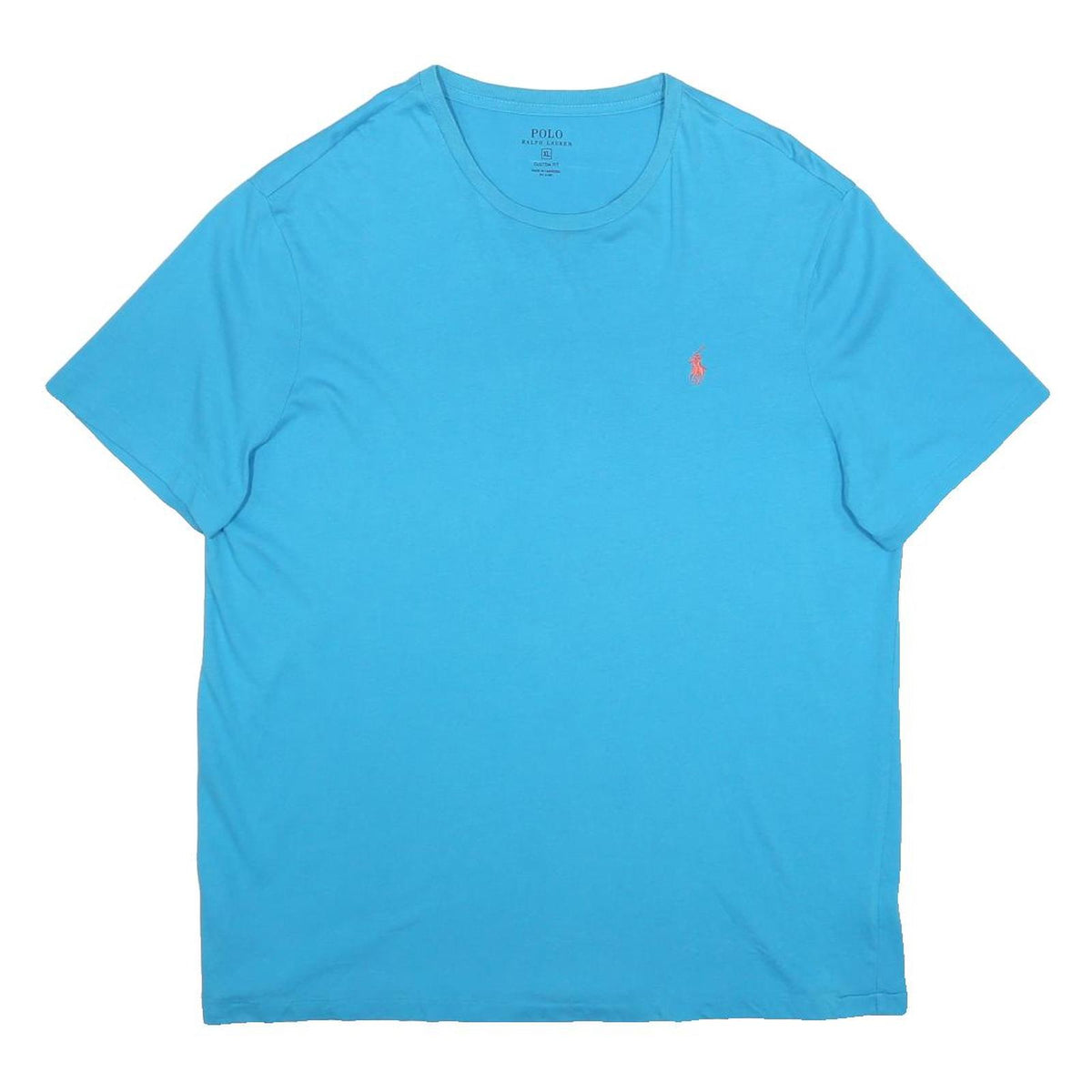 POLO RALPH LAUREN Mens Blue Cotton T-Shirt XL Short Sleeve Crew Neck Classic Fit