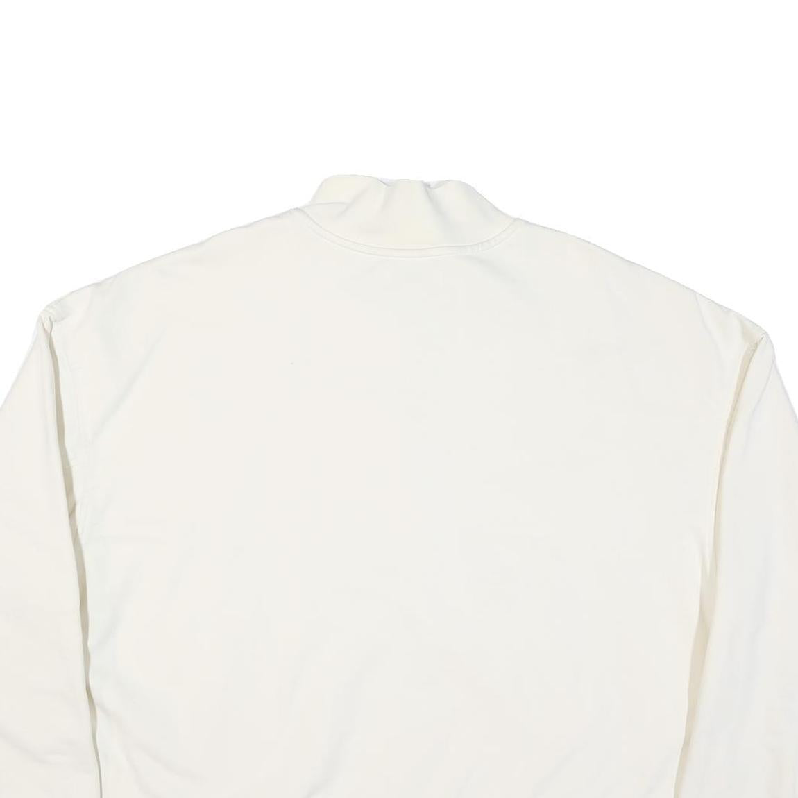 CALVIN KLEIN Womens White Quarter Zip XL Sweatshirt Cotton Blend Pullover