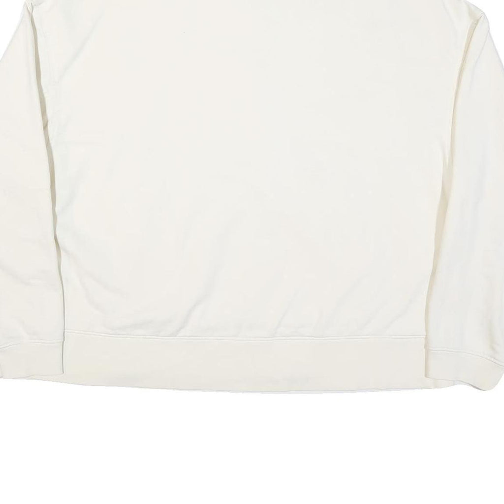 CALVIN KLEIN Womens White Quarter Zip XL Sweatshirt Cotton Blend Pullover