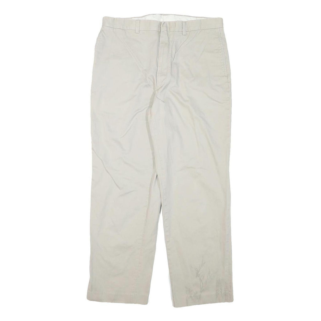 NAUTICA Mens Relaxed Cotton Blend Beige Trousers W34 L29 Zip Closure Casual
