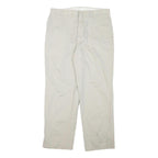 NAUTICA Mens Relaxed Cotton Blend Beige Trousers W34 L29 Zip Closure Casual