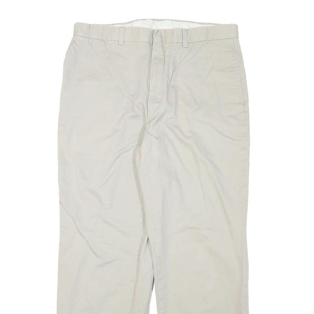 NAUTICA Mens Relaxed Cotton Blend Beige Trousers W34 L29 Zip Closure Casual