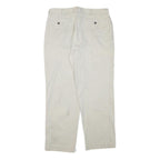 NAUTICA Mens Relaxed Cotton Blend Beige Trousers W34 L29 Zip Closure Casual