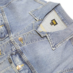LEE Womens Blue Denim Jacket XL Cotton Blend Classic Button Closure Plain Casual
