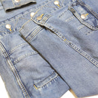LEE Womens Blue Denim Jacket XL Cotton Blend Classic Button Closure Plain Casual