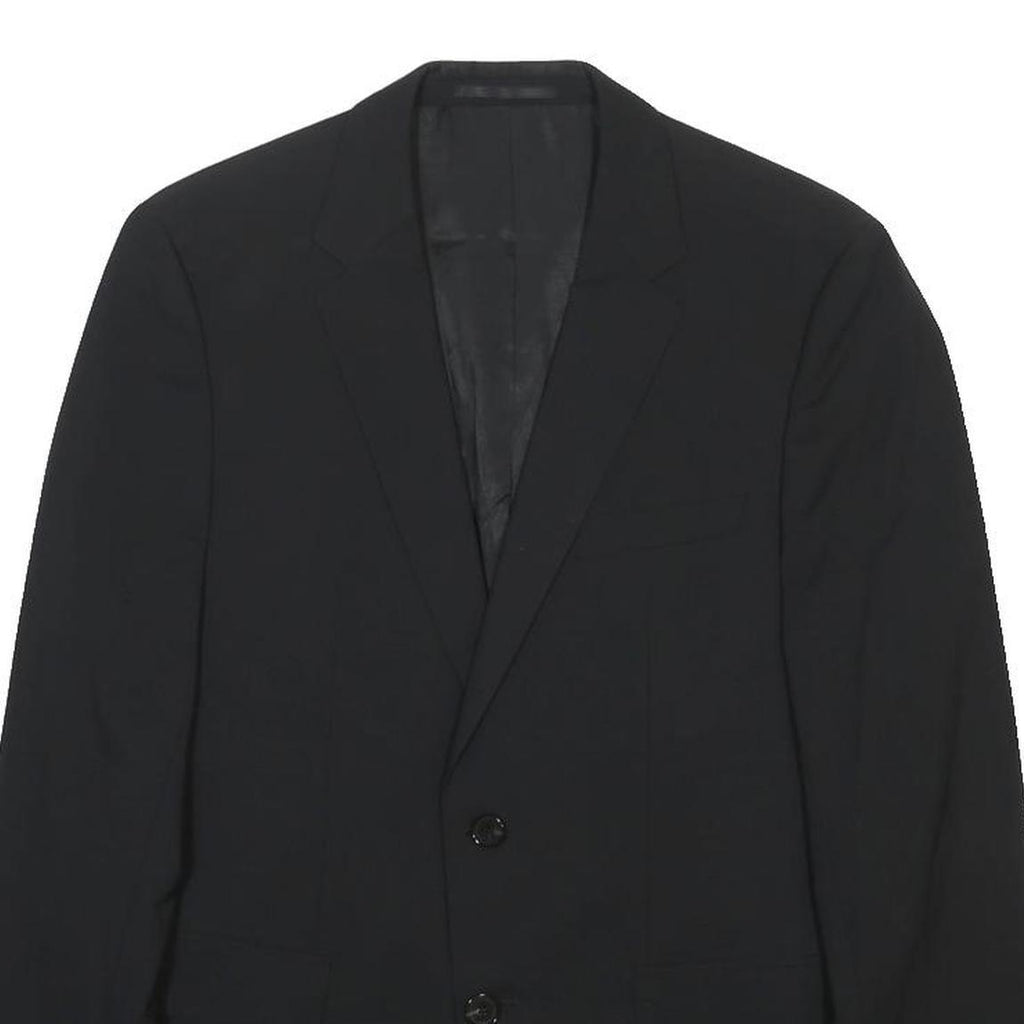 BOSS HUGO BOSS Mens Black Wool Blend Blazer Jacket S Woven Button Closure