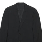BOSS HUGO BOSS Mens Black Wool Blend Blazer Jacket S Woven Button Closure