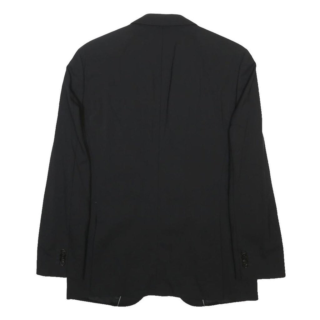 BOSS HUGO BOSS Mens Black Wool Blend Blazer Jacket S Woven Button Closure