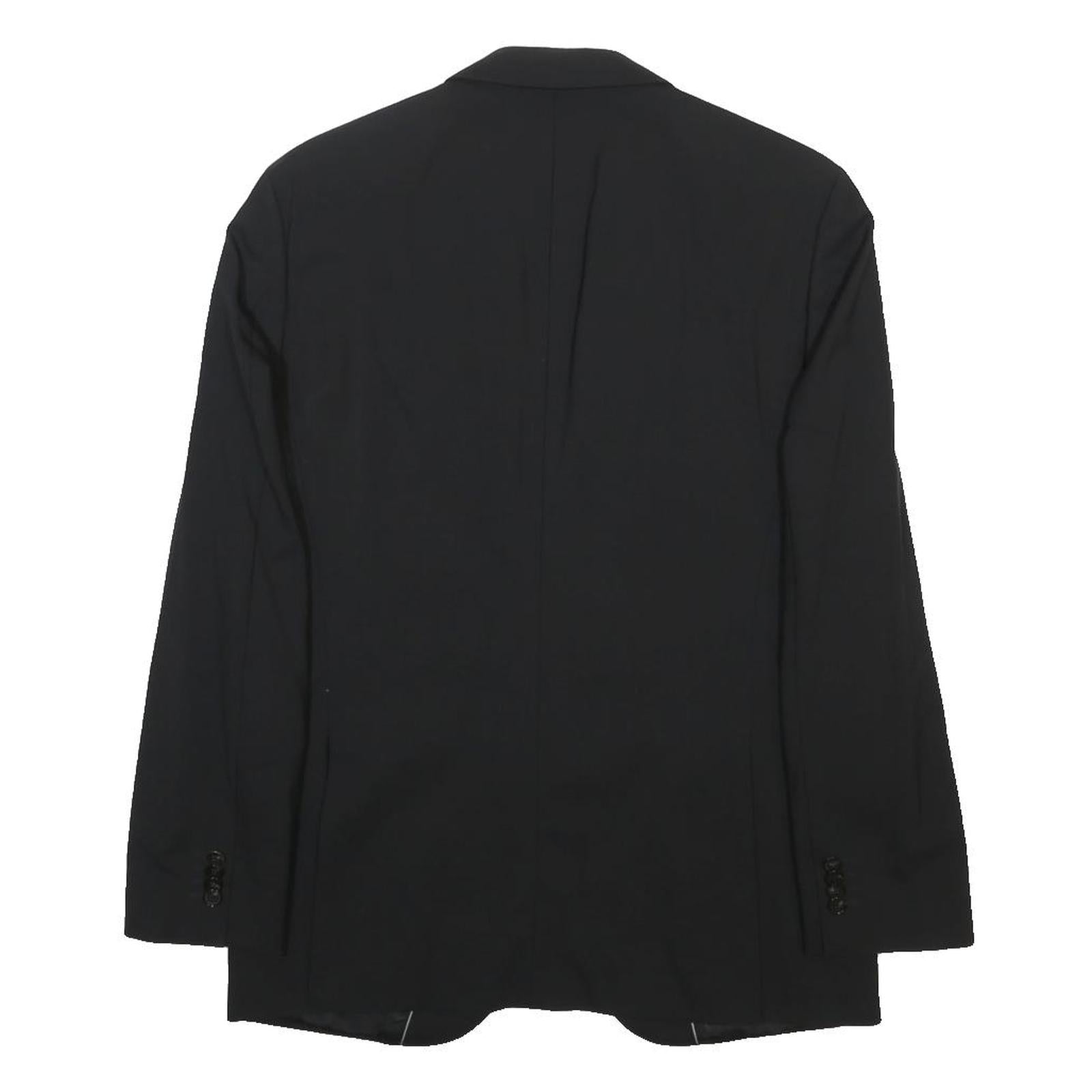 BOSS HUGO BOSS Mens Black Wool Blend Blazer Jacket S Woven Button Closure