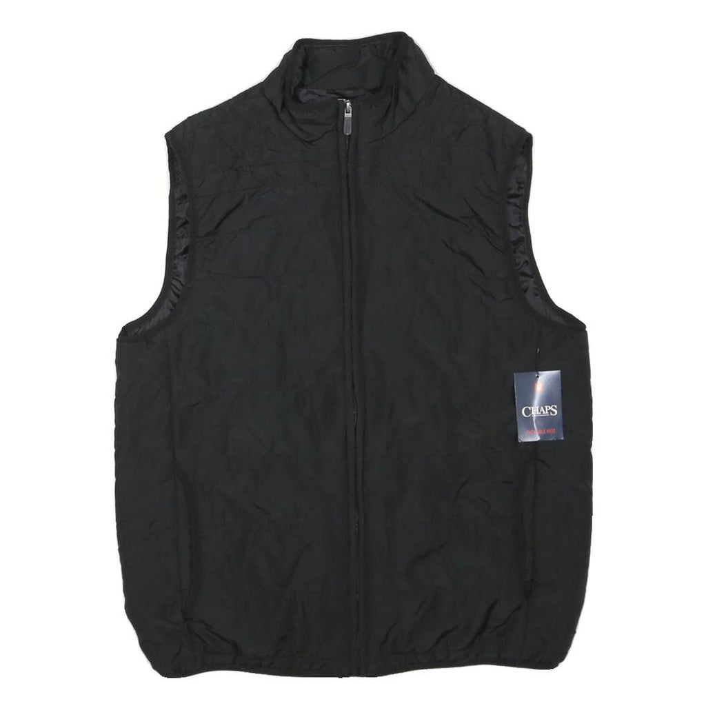 CHAPS Womens Black Jacket M Polyester Blend Plain Zip Closure Casual Style