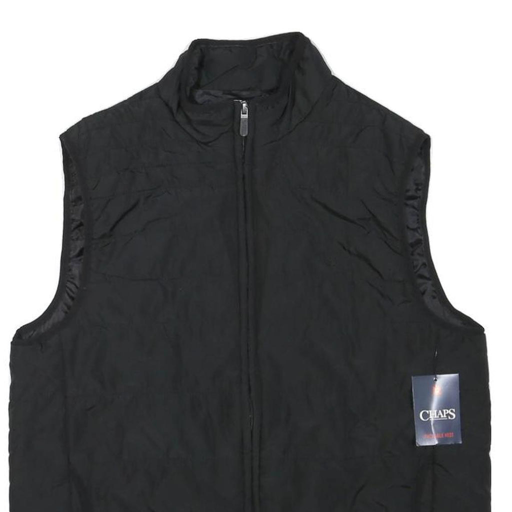 CHAPS Womens Black Jacket M Polyester Blend Plain Zip Closure Casual Style