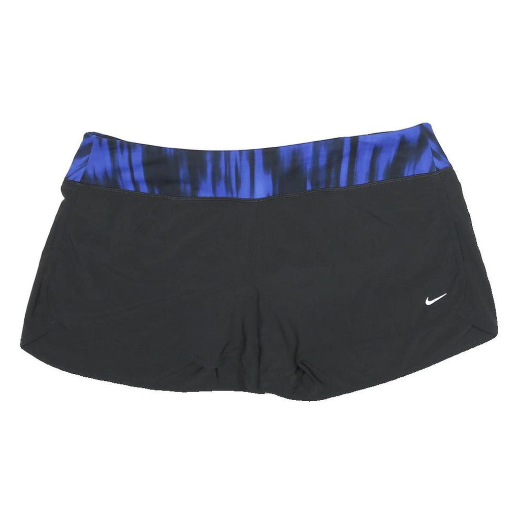 NIKE Womens Black & Blue Sports Shorts XL W38 Dri-Fit Running Fitness Gym