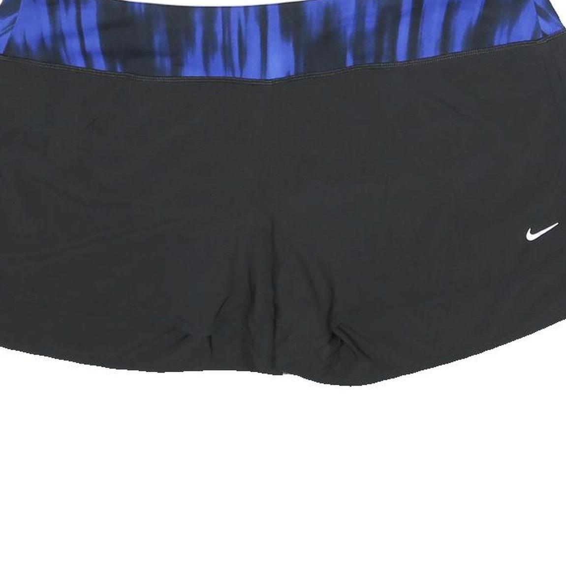 NIKE Womens Black & Blue Sports Shorts XL W38 Dri-Fit Running Fitness Gym