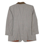 FIRST ISSUE Womens Brown & Beige Checked Classic Jacket L Polyester Blend Button