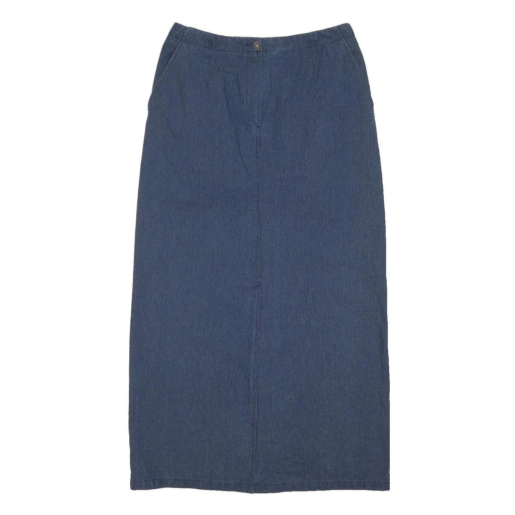 NEXT Womens Blue Denim Pencil Knee Length Cotton Blend Skirt UK 14 Comfortable