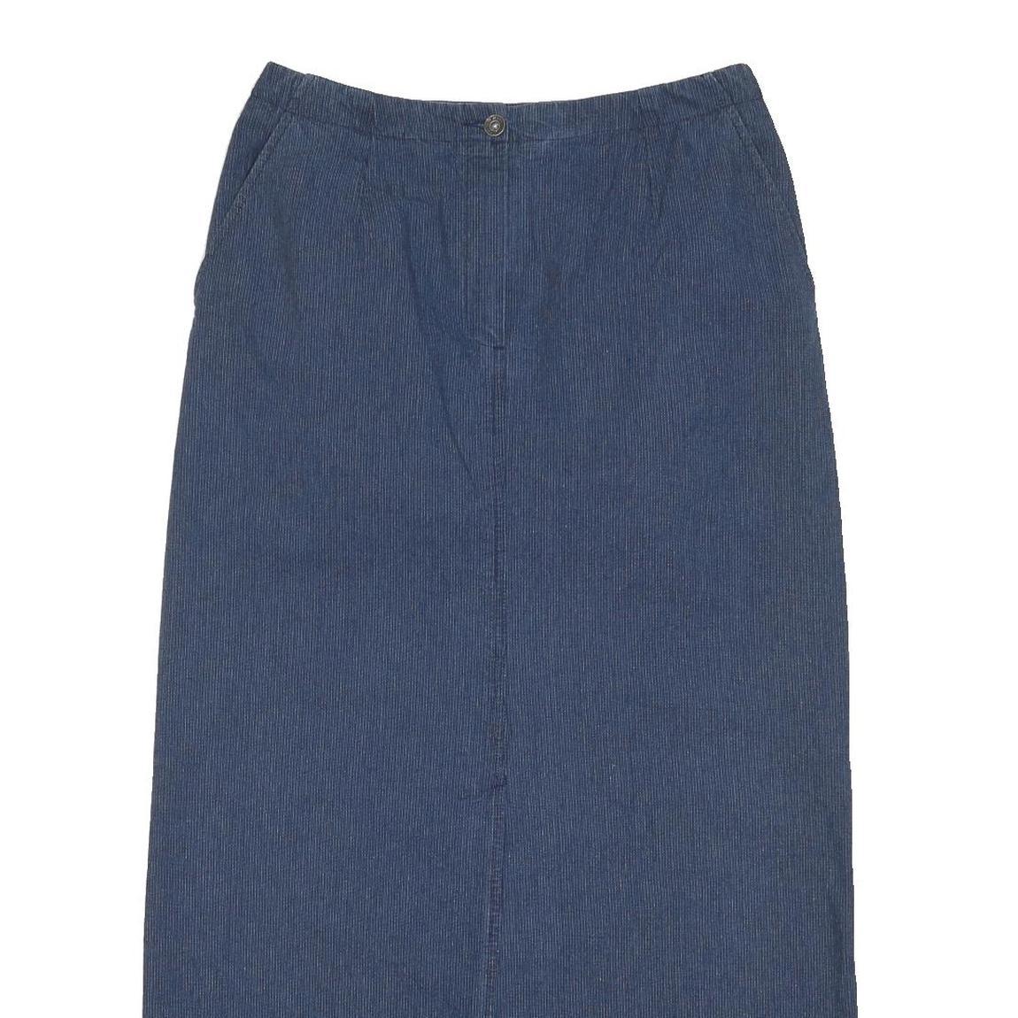 NEXT Womens Blue Denim Pencil Knee Length Cotton Blend Skirt UK 14 Comfortable