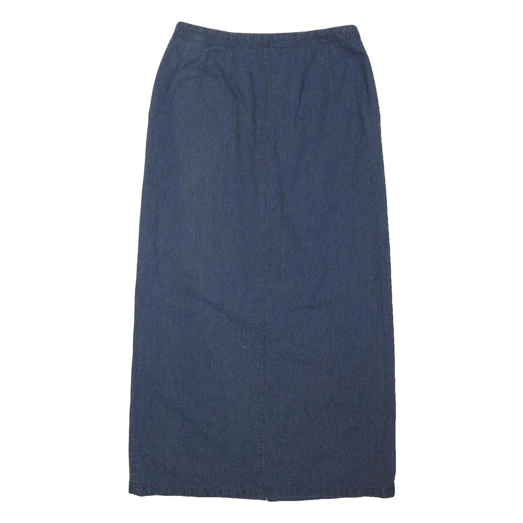 NEXT Womens Blue Denim Pencil Knee Length Cotton Blend Skirt UK 14 Comfortable