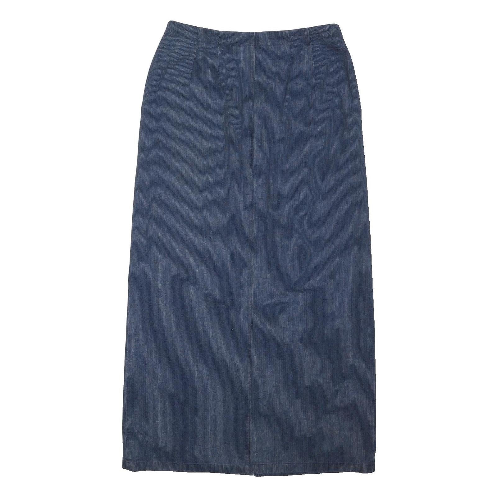 NEXT Womens Blue Denim Pencil Knee Length Cotton Blend Skirt UK 14 Comfortable