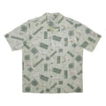 ROYAL CREATIONS Mens Green Pattern Shirt L Polyester Blend Casual Summer Beach