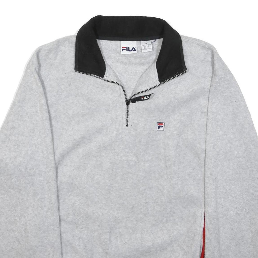 FILA Mens Grey & Black Zip Jacket S Polyester Casual Sportswear