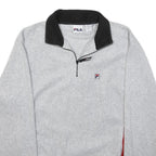 FILA Mens Grey & Black Zip Jacket S Polyester Casual Sportswear