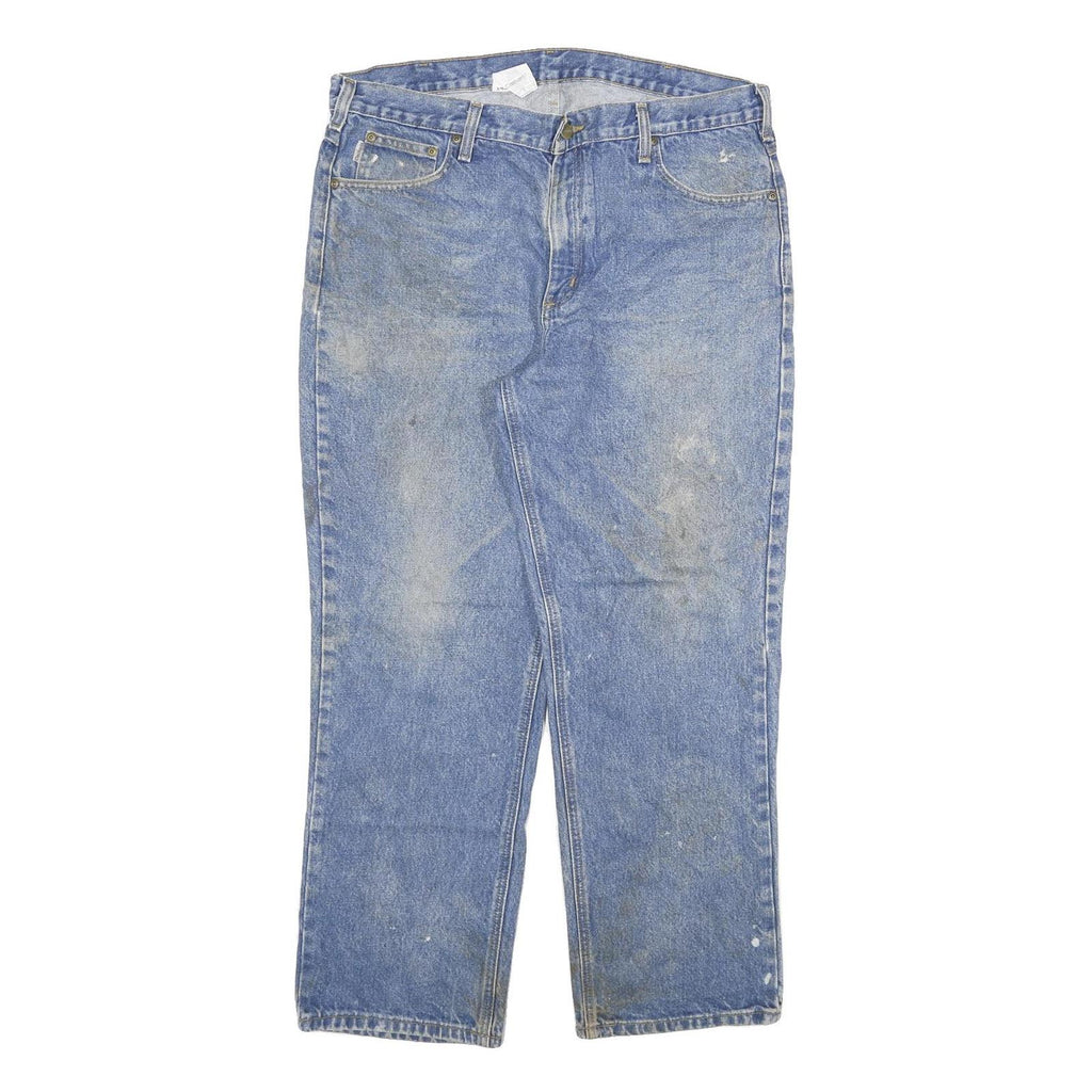 CARHARTT Mens Relaxed Fit Blue Denim Jeans W38 L30 Workwear Zip Closure