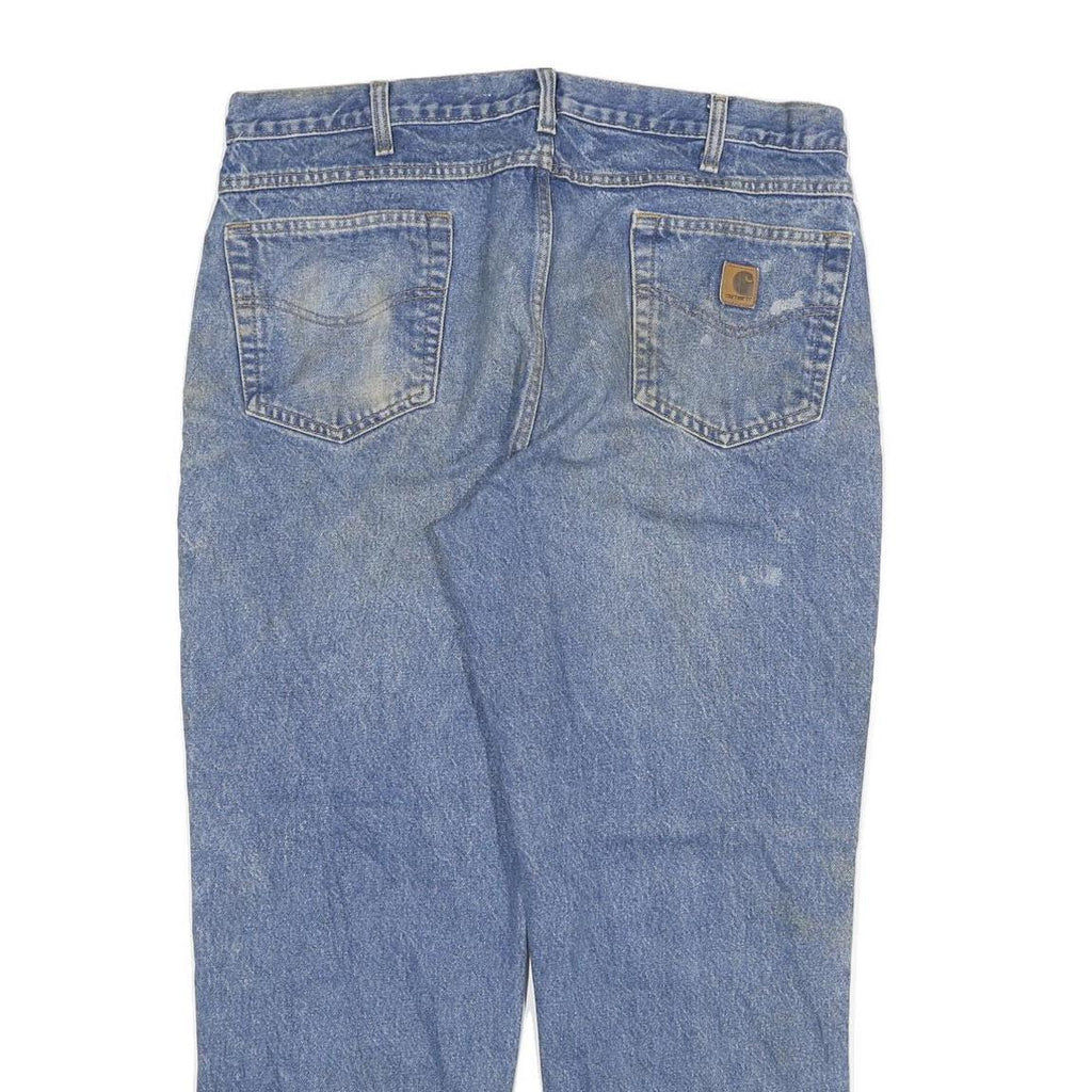 CARHARTT Mens Relaxed Fit Blue Denim Jeans W38 L30 Workwear Zip Closure