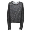 PULL&BEAR Sheer Womens Top Black Long Sleeve Spotted XS